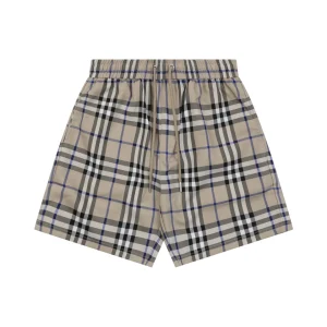 Burberry Vintage Check Drawstring Shorts Khaki Front view