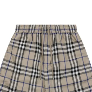 Burberry Vintage Check Drawstring Shorts Khaki