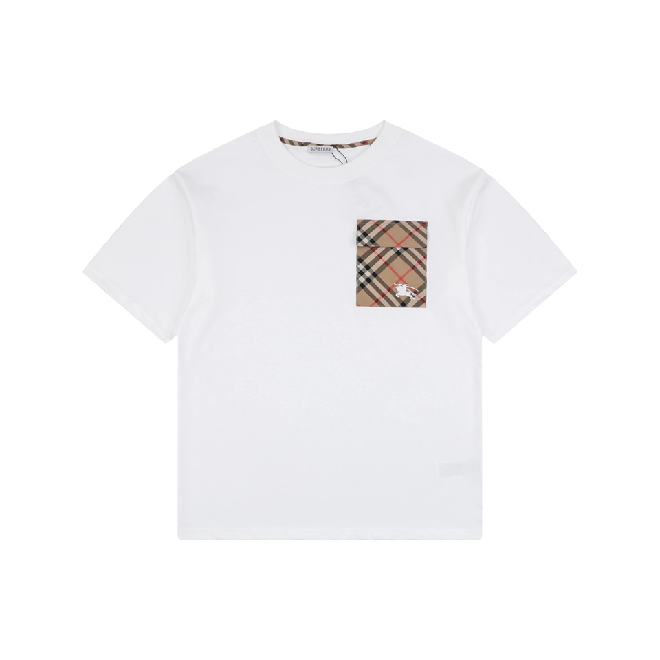 Burberry Vintage Check Pocket T-Shirt White Front view