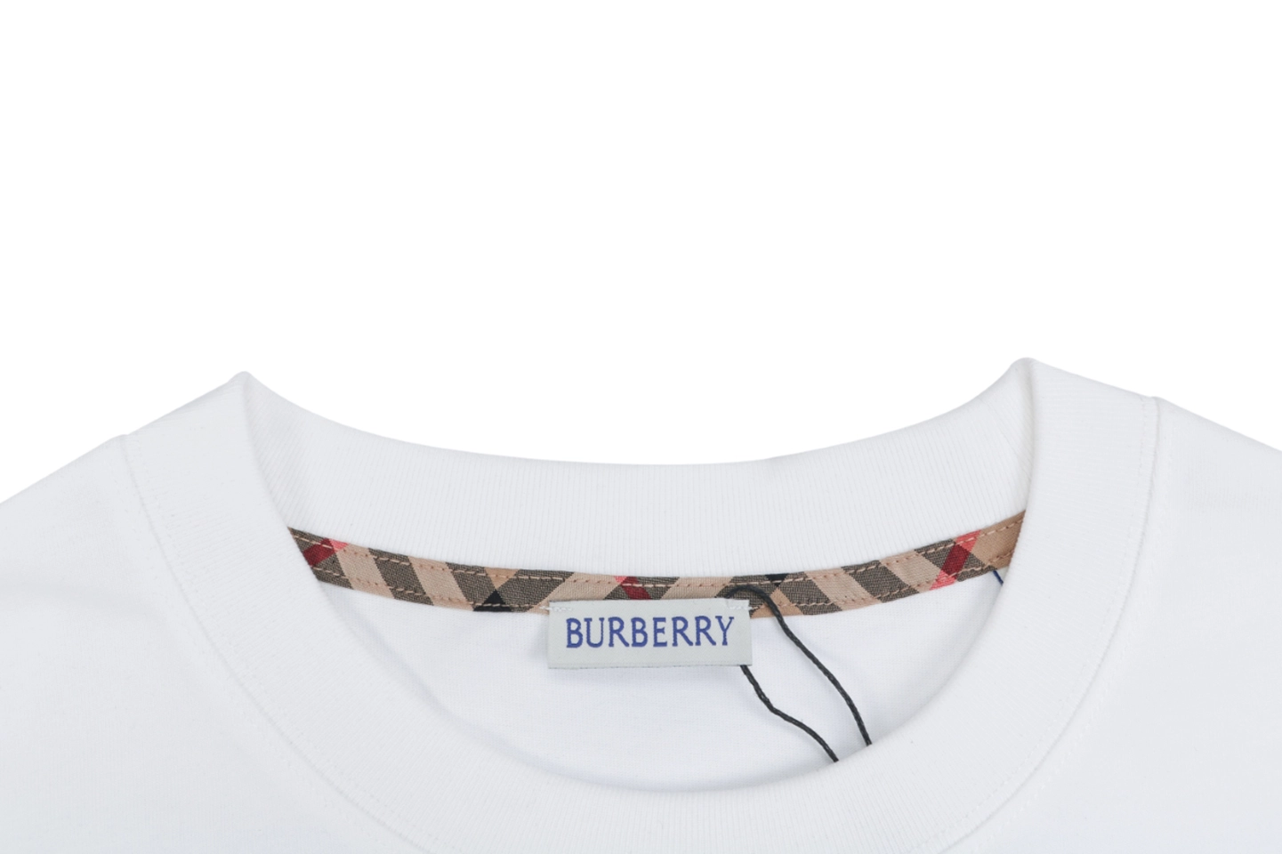 Burberry Vintage Check Pocket T-Shirt White Collar