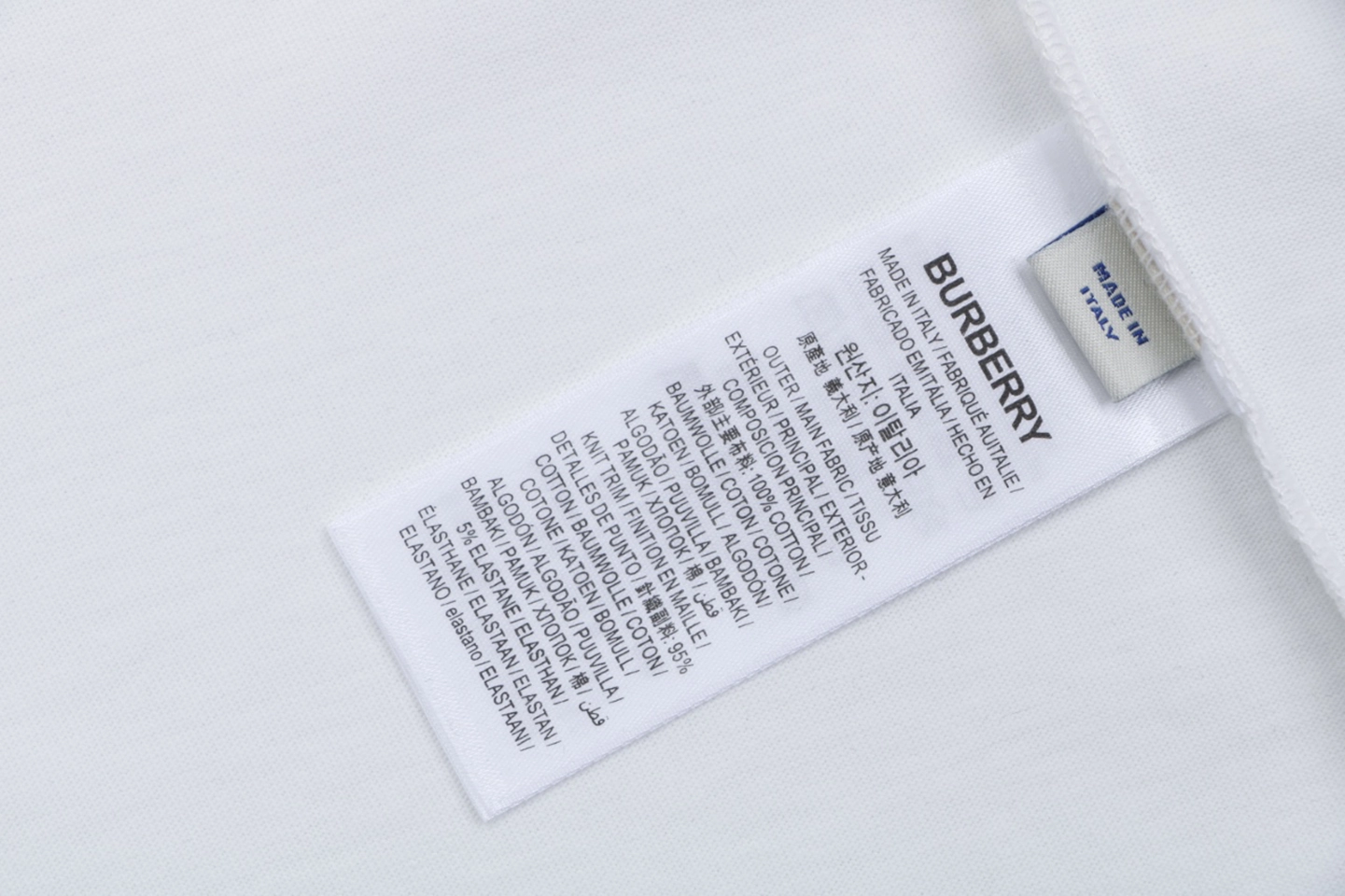 Burberry Vintage Check Pocket T-Shirt White Wash label