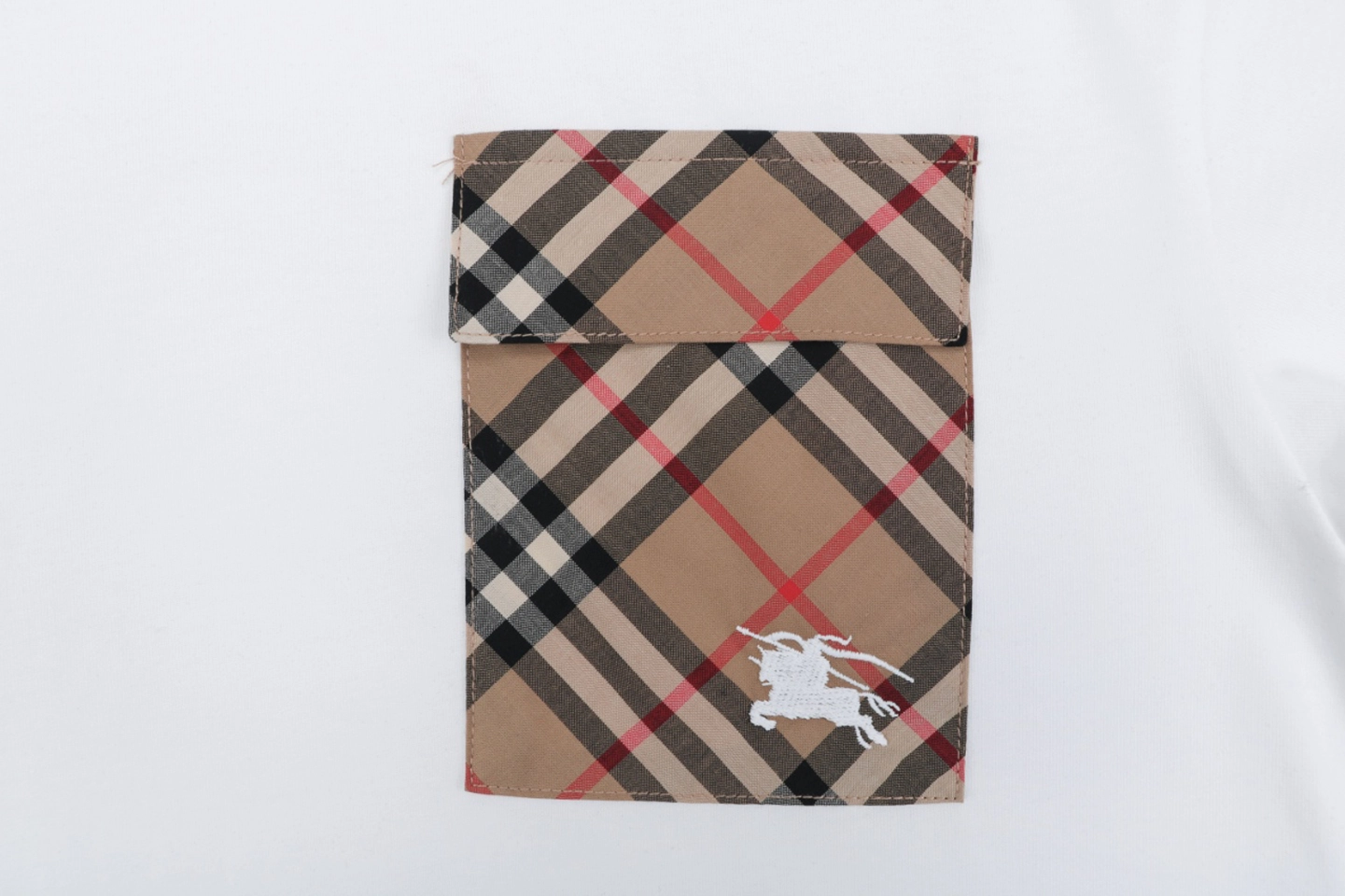 Burberry Vintage Check Pocket T-Shirt White Front Pocket