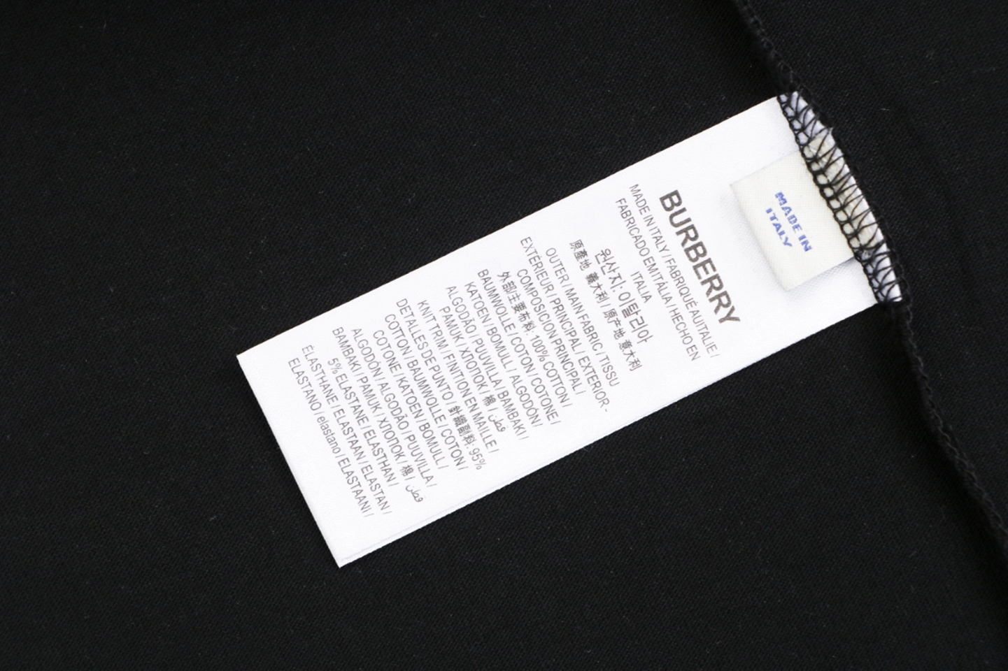 Burberry Vintage Check Pocket T-Shirt Black Wash label