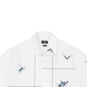 Fendi Geometric Embroidered T-Shirt