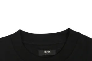 Fendi Ice Cream Embroidered Cotton T-Shirt Collar