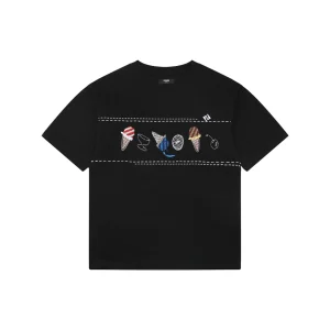 Fendi Ice Cream Embroidered Cotton T-Shirt Front view