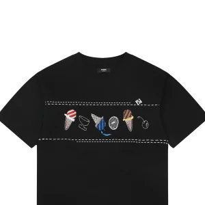 Fendi Ice Cream Embroidered Cotton T-Shirt