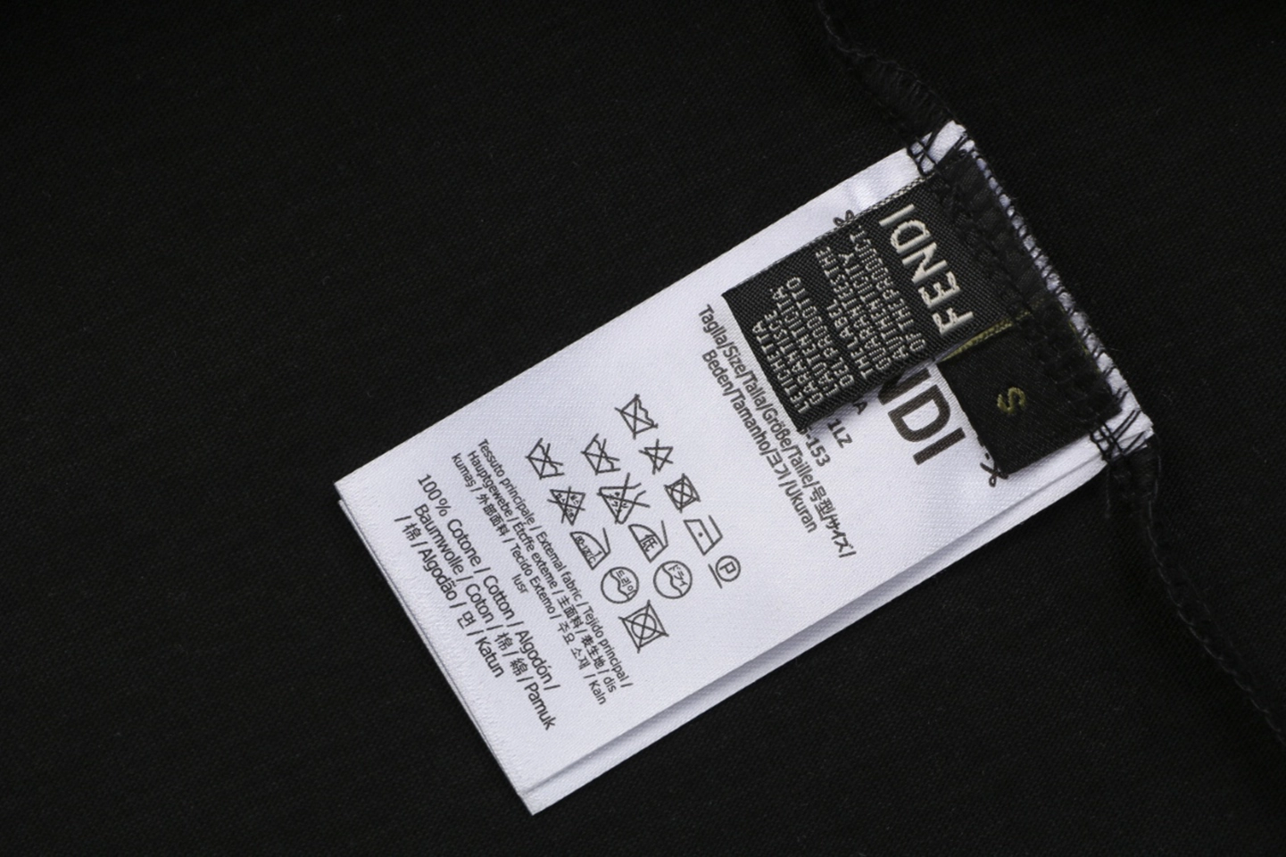 Fendi Ice Cream Embroidered Cotton T-Shirt Wash label