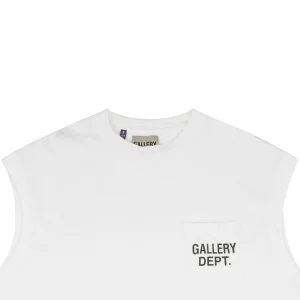 Gallery Dept Pocket Logo Sleeveless T-Shirt White