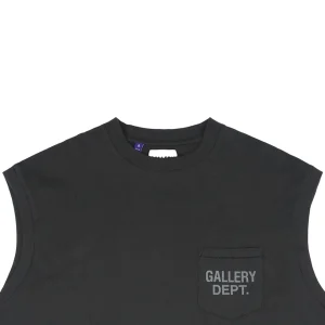 Gallery Dept Pocket Logo Sleeveless T-Shirt Black