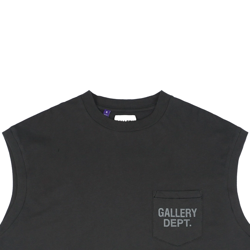 Gallery Dept Pocket Logo Sleeveless T-Shirt Black