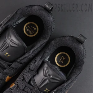 Nike Kobe 11 Elite Low Protro ‘Fade To Black’ tongue and insole details with black construction and gold Kobe branding
