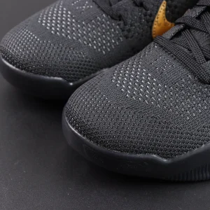 Nike Kobe 11 Elite Low Protro ‘Fade To Black’ toe box close-up showing black knit construction and breathable texture