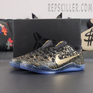 Kobe 11 Protro Low ‘Mamba Day’ with signature black shoe box featuring Kobe branding