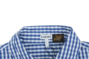 Loewe Anagram Pocket Check Shirt Collar