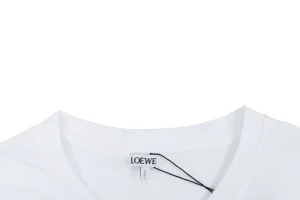 Loewe Anagram Pocket Embroidered T-Shirt White Collar