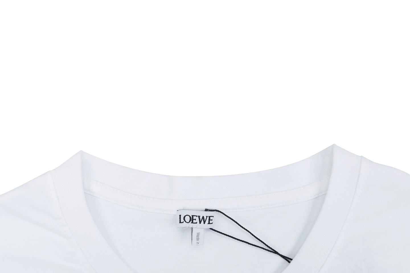 Loewe Anagram Pocket Embroidered T-Shirt White Collar