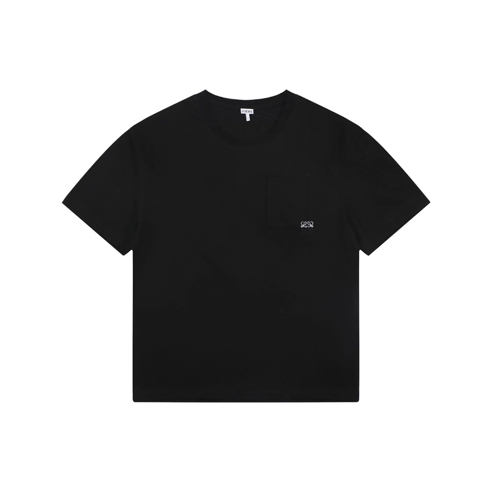 Loewe Anagram Pocket Embroidered T-Shirt Black Front view