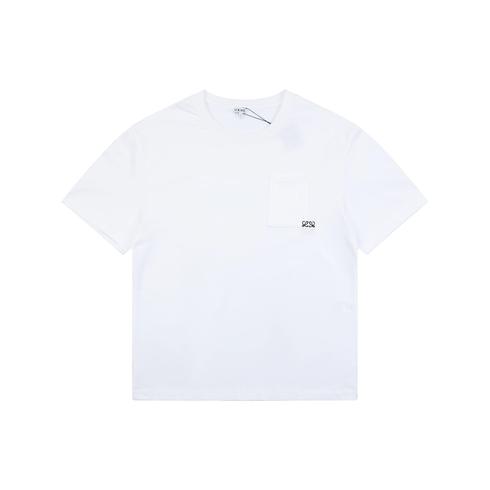 Loewe Anagram Pocket Embroidered T-Shirt White Front view