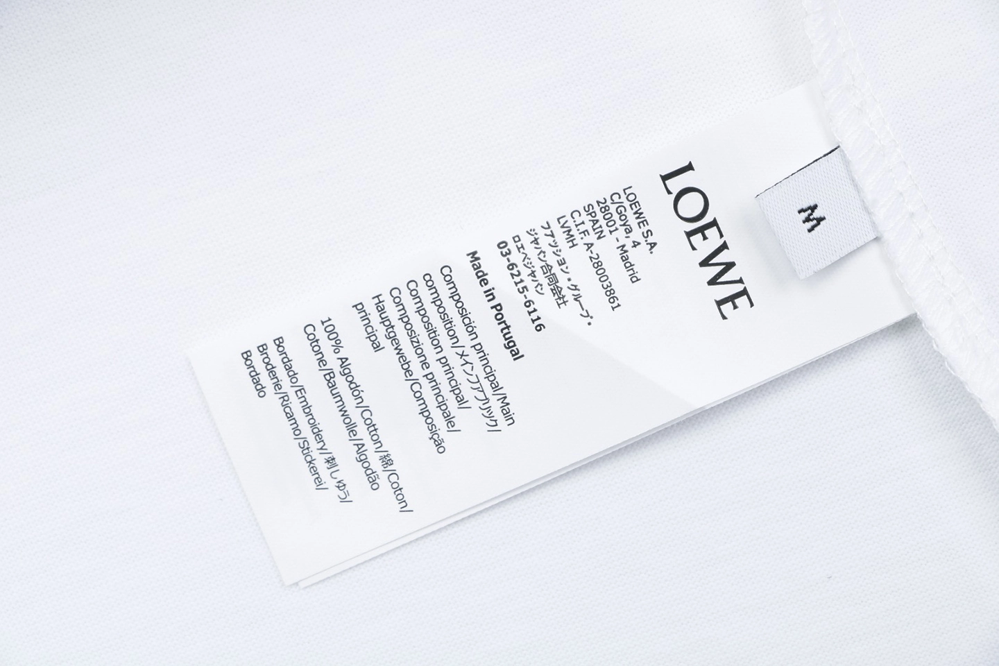 Loewe Anagram Pocket Embroidered T-Shirt White Wash label