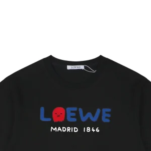 Loewe Ghost Logo Flocked T-Shirt Black