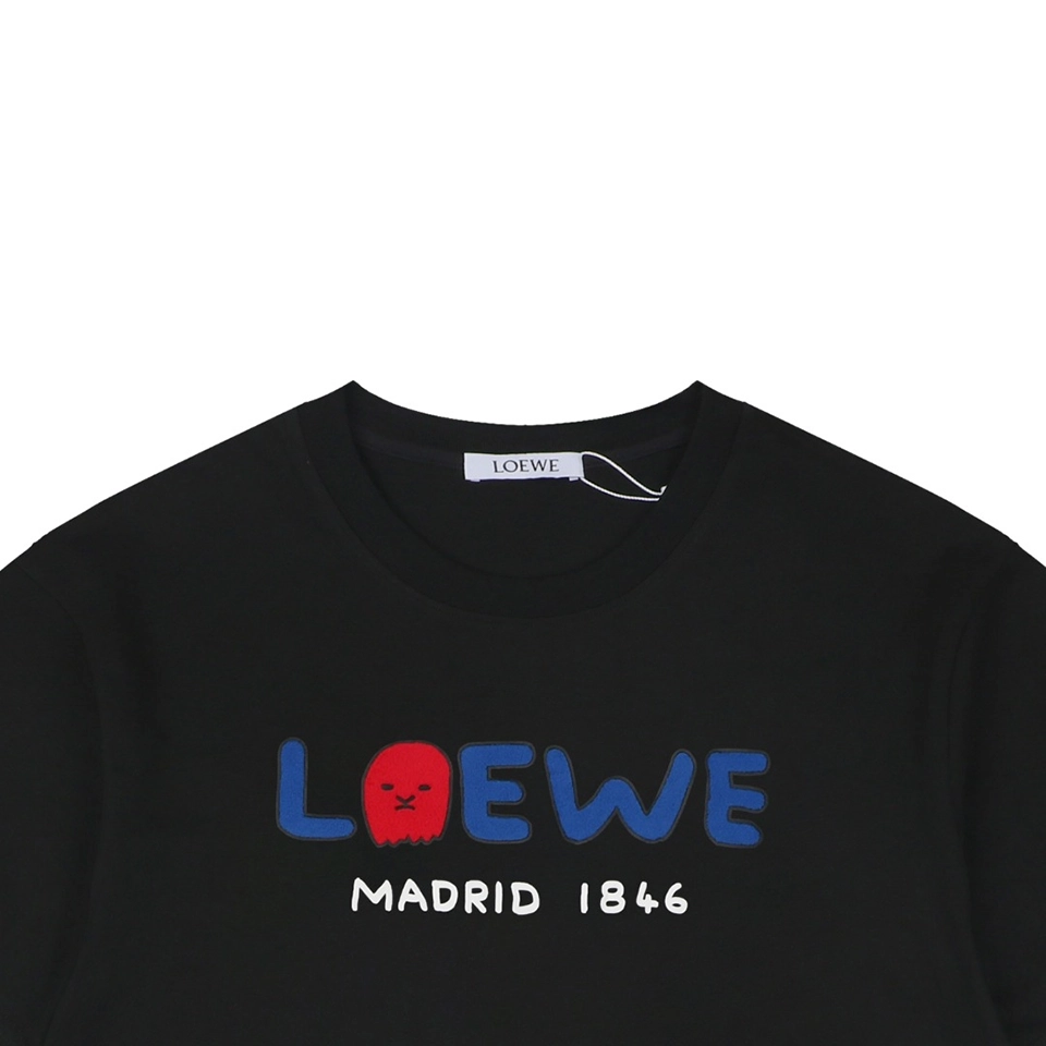 Loewe Ghost Logo Flocked T-Shirt Black