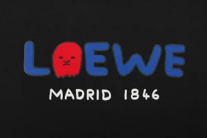 Loewe Ghost Logo Flocked T-Shirt Black Front Print