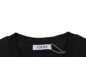 Loewe Ghost Logo Flocked T-Shirt Black Collar