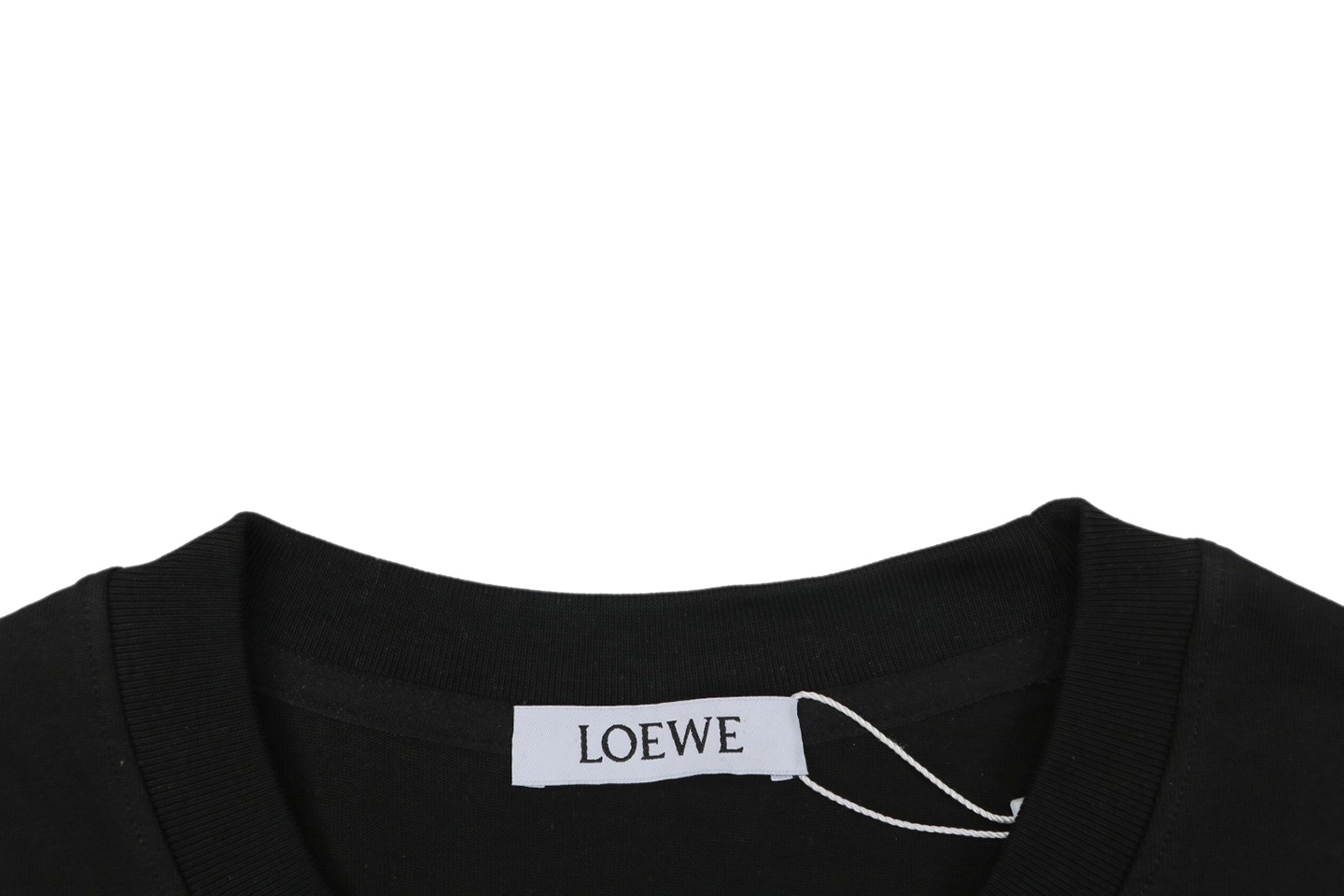 Loewe Ghost Logo Flocked T-Shirt Black Collar