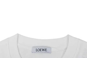 Loewe Ghost Logo Flocked T-Shirt White Collar