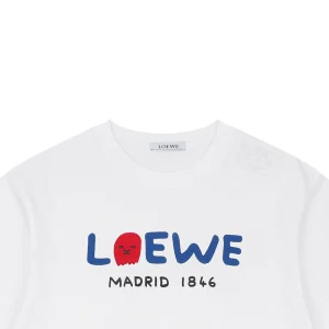 Loewe Ghost Logo Flocked T-Shirt White