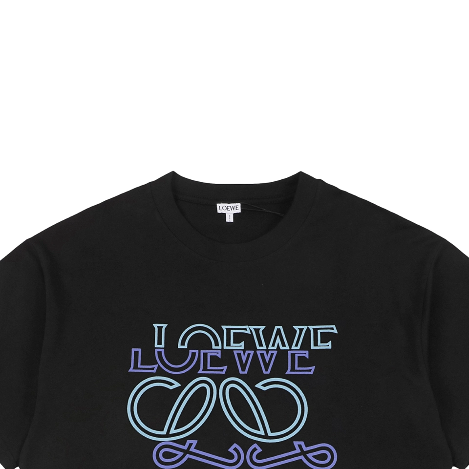 Loewe Gradient Anagram Embroidered Logo T-Shirt Black