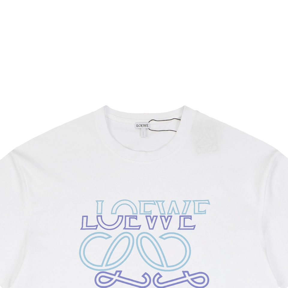 Loewe Gradient Anagram Embroidered Logo T-Shirt White