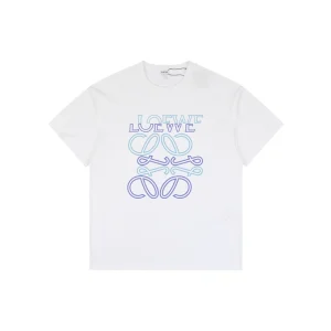 Loewe Gradient Anagram Embroidered Logo T-Shirt White Front view