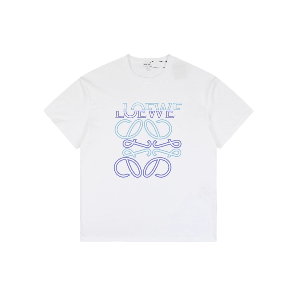Loewe Gradient Anagram Embroidered Logo T-Shirt White Front view