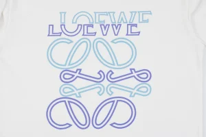 Loewe Gradient Anagram Embroidered Logo T-Shirt White Front Print