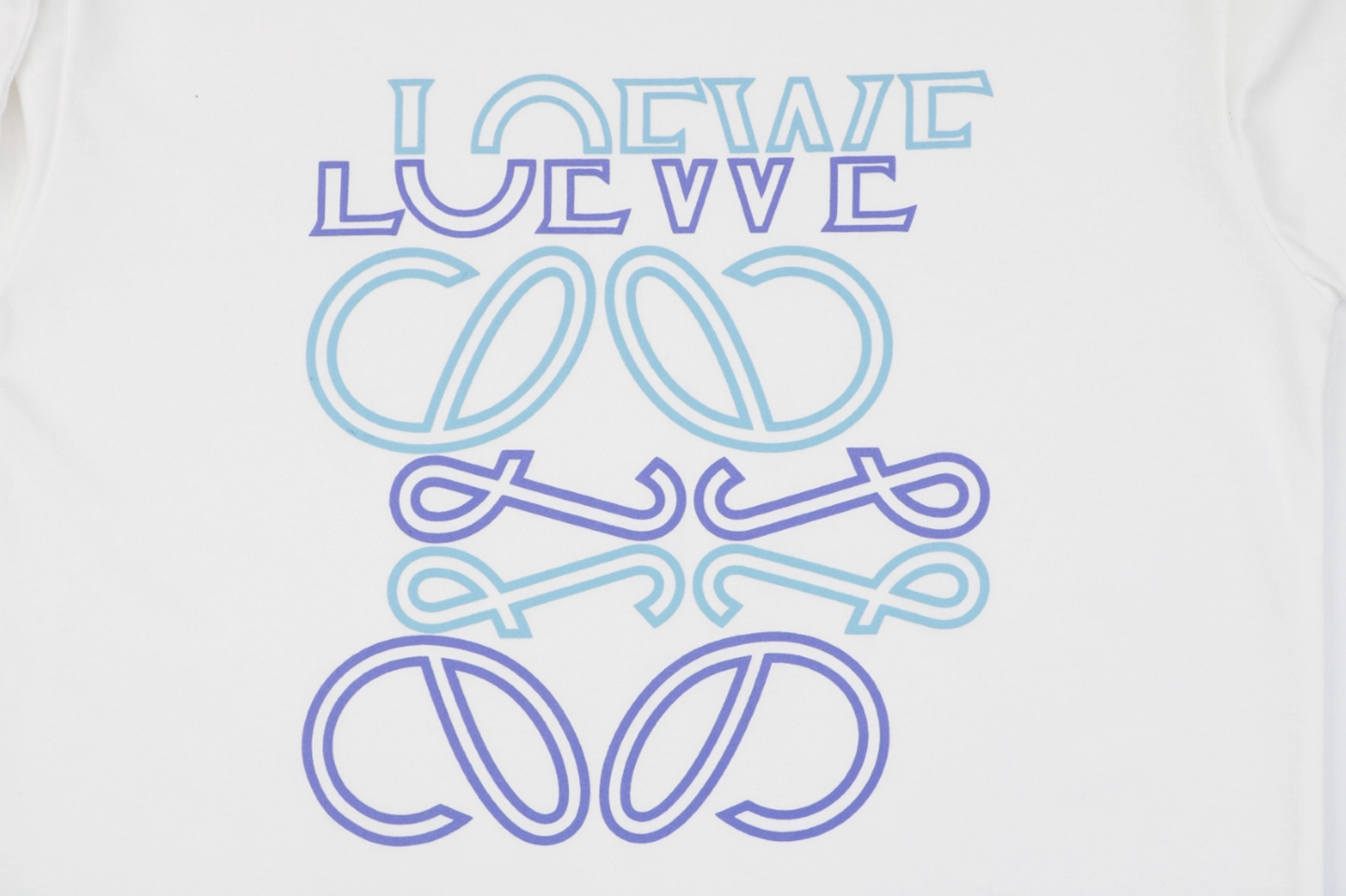 Loewe Gradient Anagram Embroidered Logo T-Shirt White Front Print