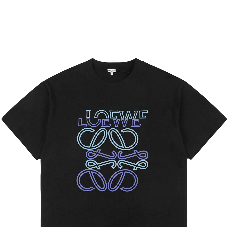 Loewe Gradient Anagram Embroidered Logo T-Shirt Black