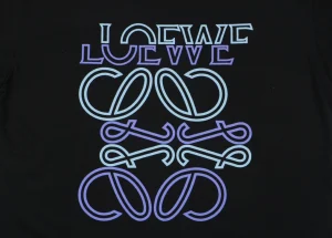 Loewe Gradient Anagram Embroidered Logo T-Shirt Black Front Print