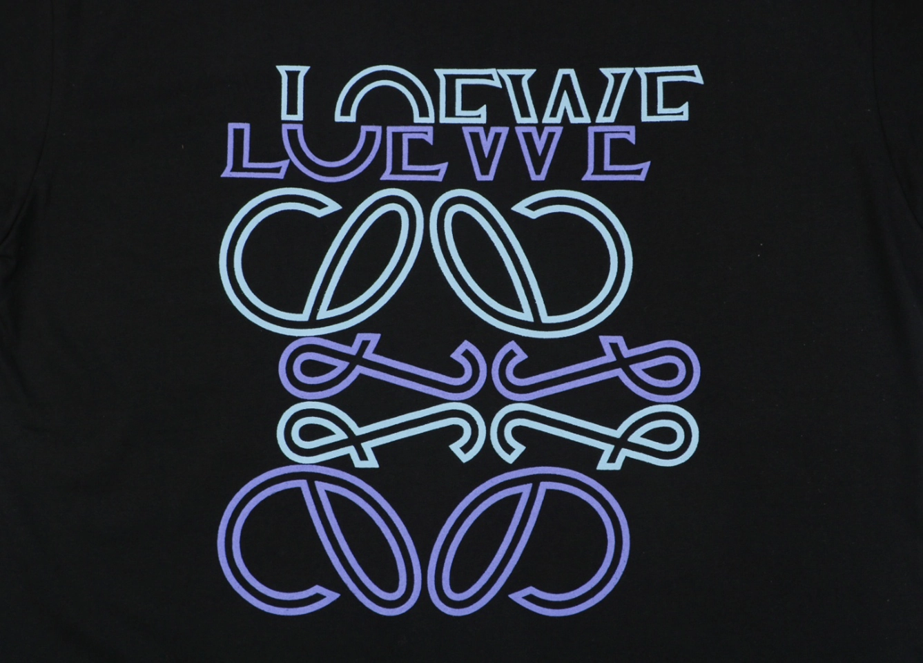 Loewe Gradient Anagram Embroidered Logo T-Shirt Black Front Print