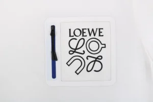 Loewe ON Zipper Anagram Patch T-Shirt White Front Brand
