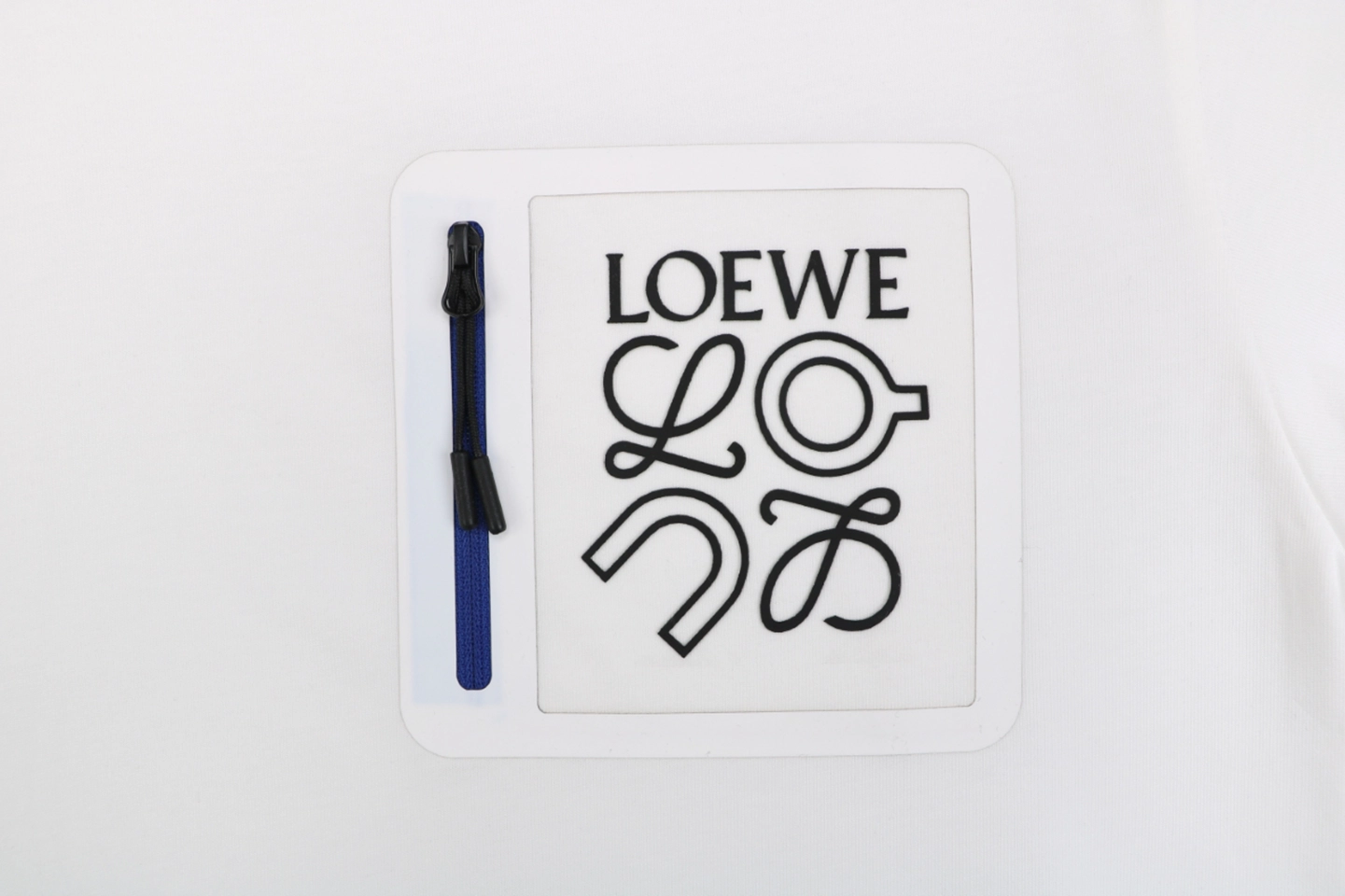 Loewe ON Zipper Anagram Patch T-Shirt White Front Brand