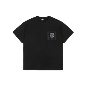 Loewe ON Zipper Anagram Patch T-Shirt Black Front view