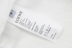 Loewe Overlapping Pink Logo Embroidered Shorts White Wash label