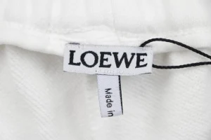 Loewe Overlapping Pink Logo Embroidered Shorts White Brand label