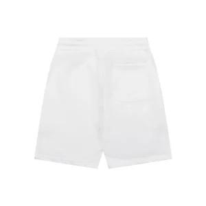 Loewe Overlapping Pink Logo Embroidered Shorts White back view
