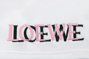 Loewe Overlapping Pink Logo Embroidered Shorts White Brand