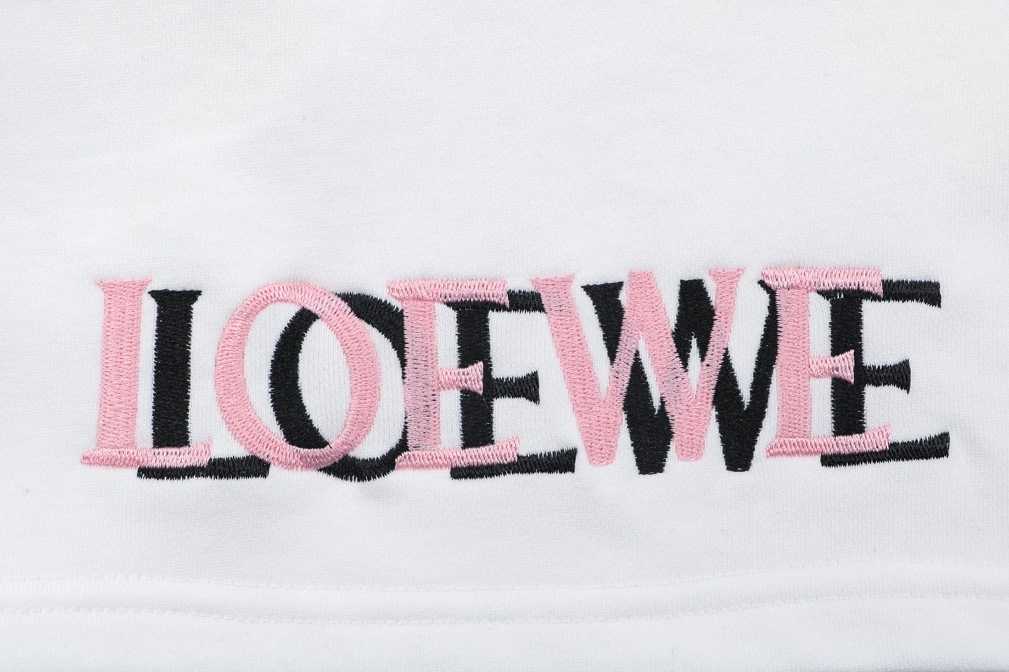 Loewe Overlapping Pink Logo Embroidered Shorts White Brand