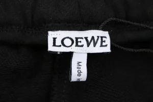 Loewe Overlapping Pink Logo Embroidered Shorts Black Brand label