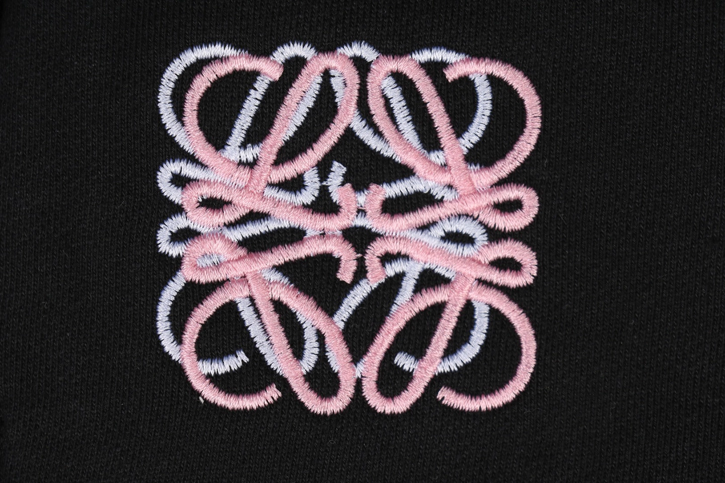 Loewe Overlapping Pink Logo Embroidered Shorts Black Brand